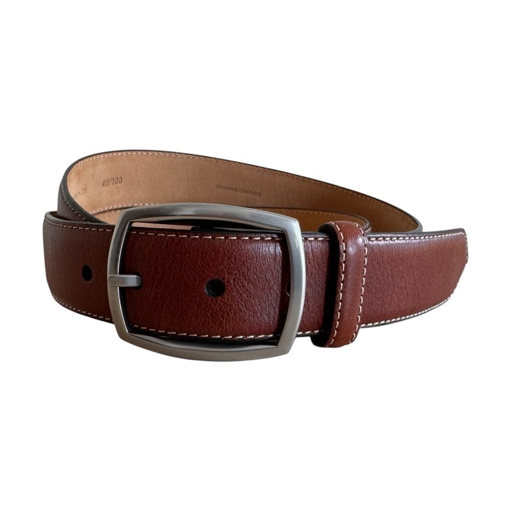 Tommy Bahama Brown Leather Silver Buckle Unisex Size L/XL 40/100